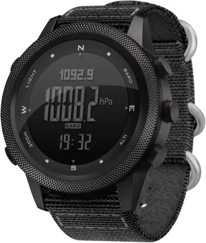 findtime Mens Outdoor Altimeter Barometer Compass Survival Watches Military 5ATM Waterproof Alarm Stopwatch Countdown Digital Wrist Watch Tactical Pedometer Climbing Hiking