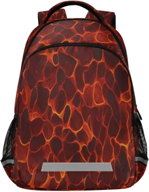 Fire Animated Design Waterproof Backpack - Casual Outdoor Sports Daypack with Ergonomic Shoulder Straps#152