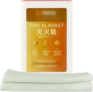 Fire Blanket Emergency Blankets Bulk Nano Glass Fiber Fire Blanket, Reusable Fire Retardant Blanket, Kitchen Survival Emergency Blankets, 39.3 * 39.3inches (Color : White, Size : 39 * 39inches)
