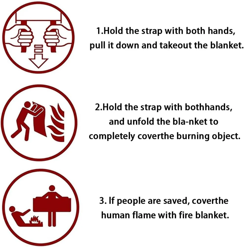 Fire Blanket Emergency Blankets Bulk Nano Glass Fiber Fire Blanket, Reusable Fire Retardant Blanket, Kitchen Survival Emergency Blankets, 39.3 * 39.3inches (Color : White, Size : 39 * 39inches)