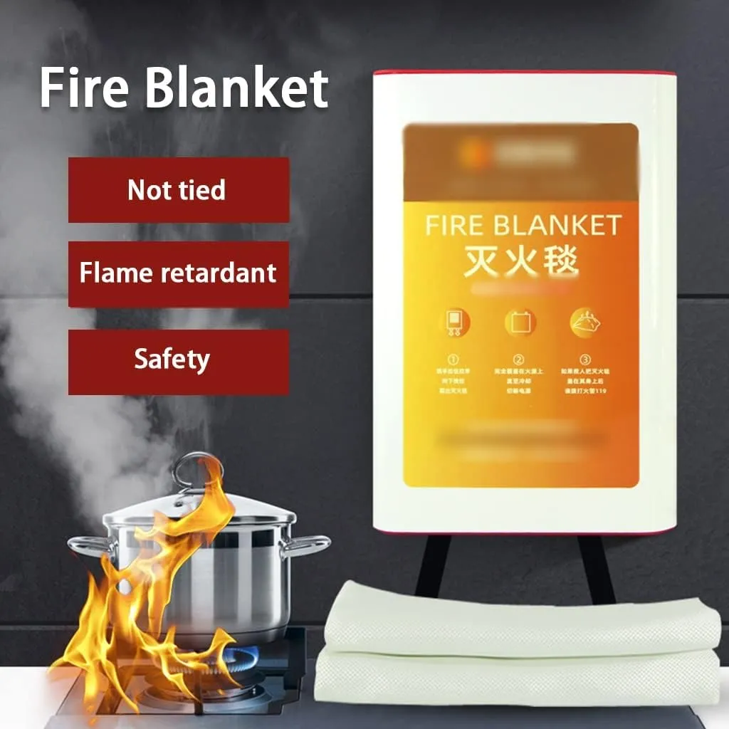 Fire Blanket Emergency Blankets Bulk Nano Glass Fiber Fire Blanket, Reusable Fire Retardant Blanket, Kitchen Survival Emergency Blankets, 39.3 * 39.3inches (Color : White, Size : 39 * 39inches)