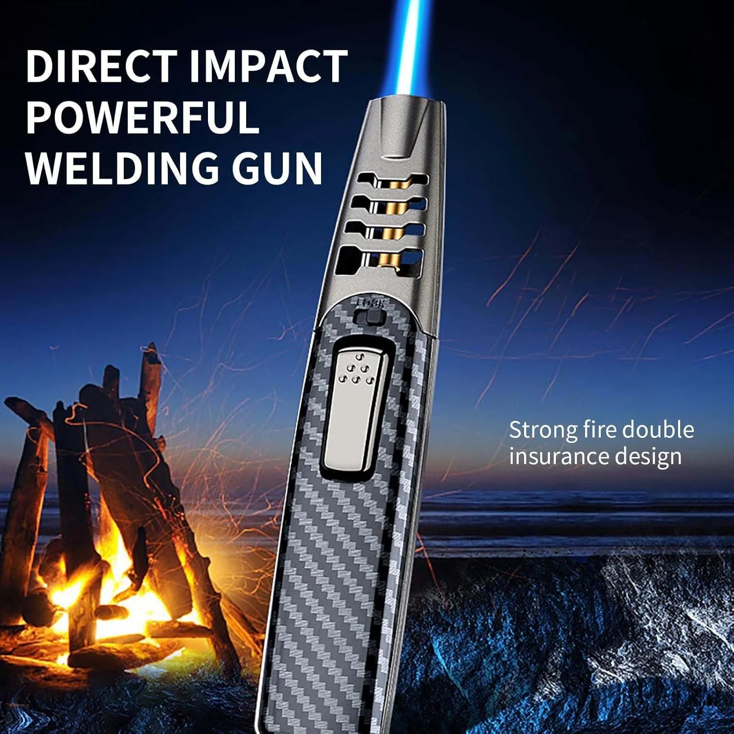 Fire Blaze Lighter, 2 Pack Fire Blaze Electric Lighter, Powerful Adjustable Flame Dual-Arc Torch Lighter, Waterproof and Windproof for Outdoor Camping Hiking Traveling (E)
