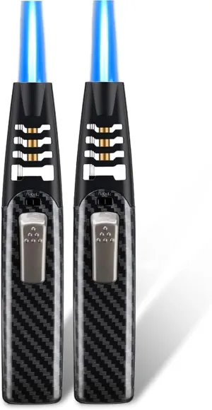 Fire Blaze Lighter, 2 Pack Fire Blaze Electric Lighter, Powerful Adjustable Flame Dual-Arc Torch Lighter, Waterproof and Windproof for Outdoor Camping Hiking Traveling (E)