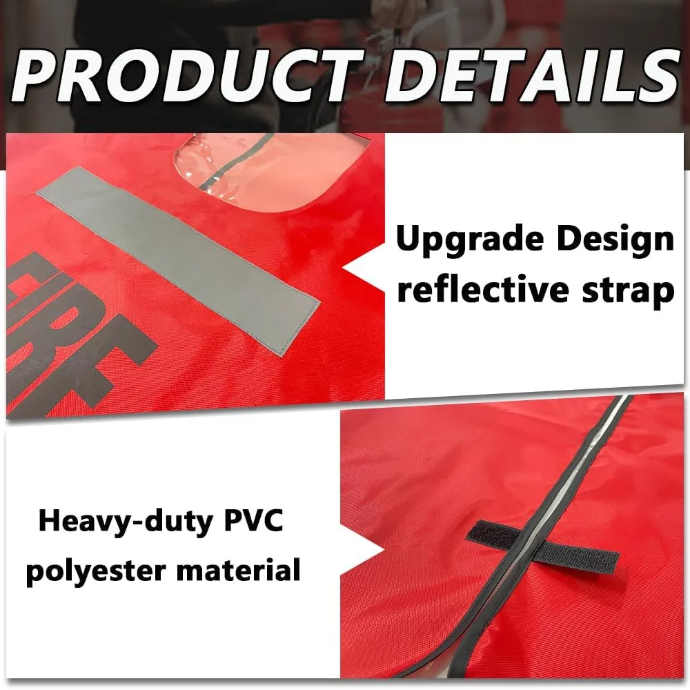 Fire Extinguisher Cover with Reflective Strap, Heavy Duty Fire Sa-fety Protective Sleeve from scuffs & scratches Accessories, 18"Wx26"L, 1 Pcs (13-20LB)