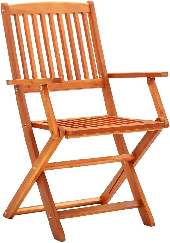 fire Pit Chairs,high Chair,Patio Furniture,Beach Chair,Folding Patio Chairs 8 pcs Solid Eucalyptus WoodFor Gardens, patios, Balconies