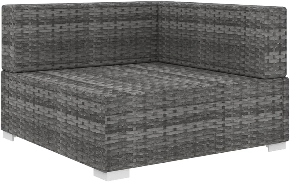 fire Pit Chairs,high Chair,Patio Furniture,Beach Chair,Sectional Corner Chair with Cushions Poly Rattan GrayFor Gardens, patios, Balconies