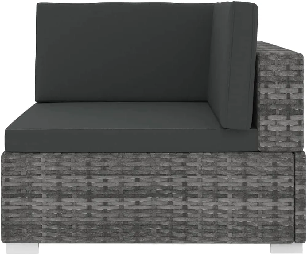 fire Pit Chairs,high Chair,Patio Furniture,Beach Chair,Sectional Corner Chair with Cushions Poly Rattan GrayFor Gardens, patios, Balconies