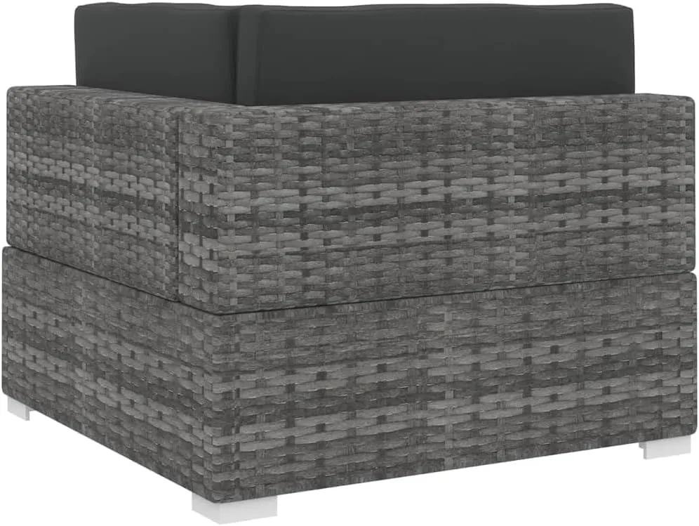 fire Pit Chairs,high Chair,Patio Furniture,Beach Chair,Sectional Corner Chair with Cushions Poly Rattan GrayFor Gardens, patios, Balconies