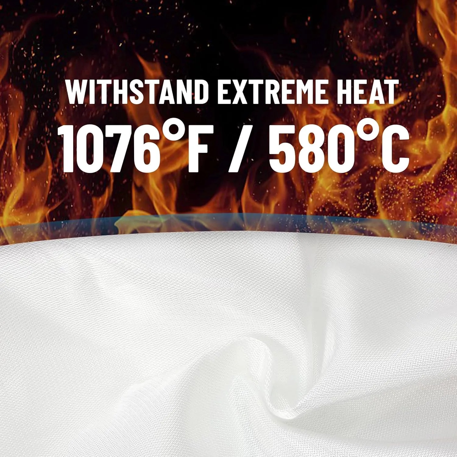 Fire Suppression Blanket - Waterproof, Oil-Resistant, Fiberglass Fire Blanket for Home, Kitchen, Grill, BBQ, Fireplace with Rapid Deployment | Reusable High Heat Resistant Safety Sheet