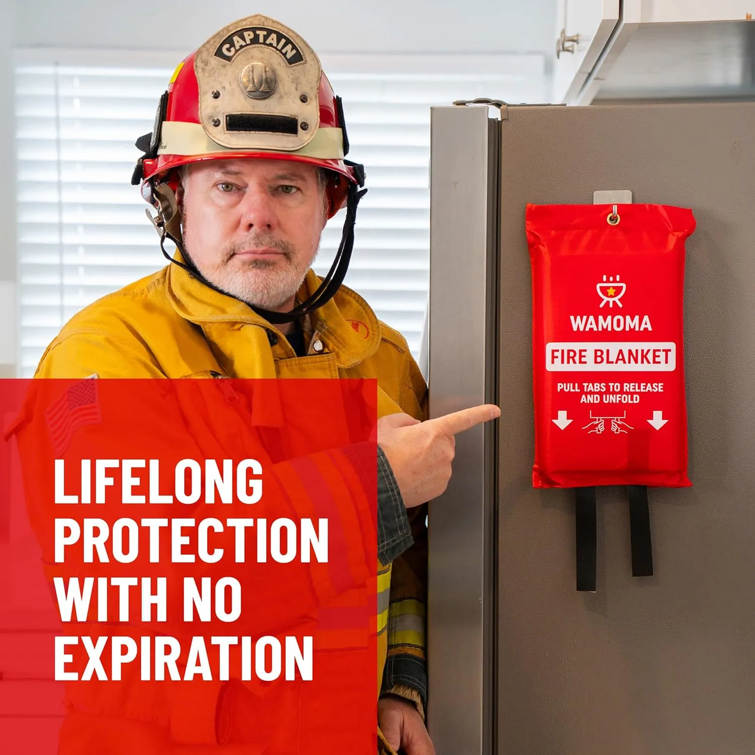Fire Suppression Blanket - Waterproof, Oil-Resistant, Fiberglass Fire Blanket for Home, Kitchen, Grill, BBQ, Fireplace with Rapid Deployment | Reusable High Heat Resistant Safety Sheet