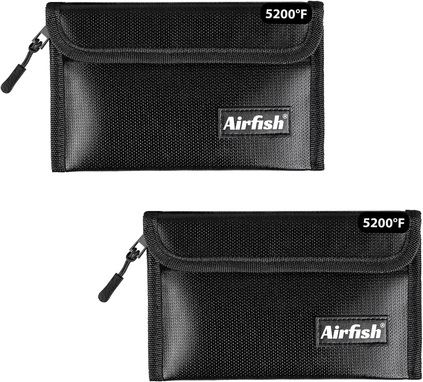 Fireproof Money Bag, 5 x 8 inches Fireproof Wallet, Waterproof Cash Bag with Zipper, Small Fireproof Cash Bag for Valuables