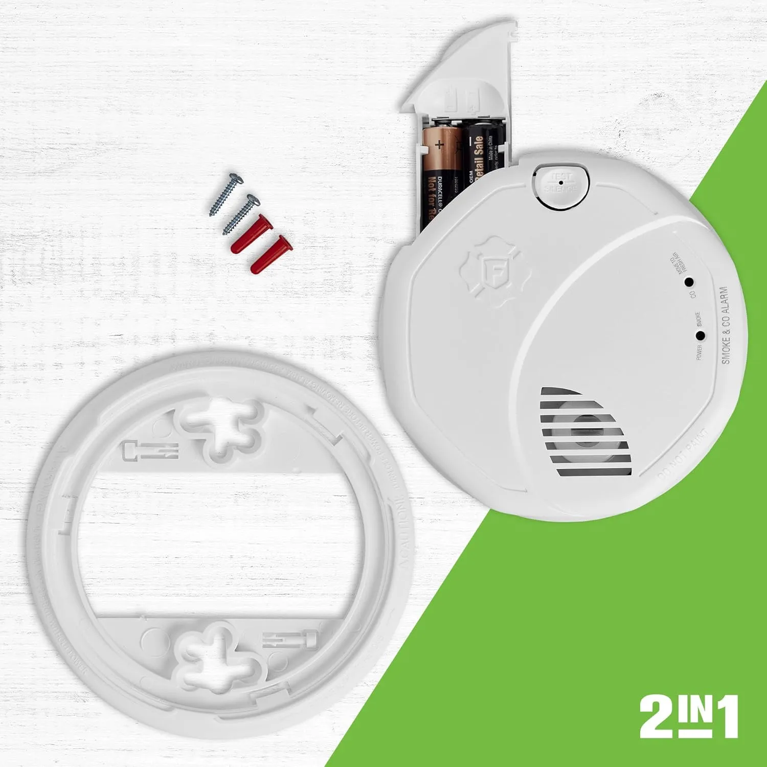 First Alert Combination Smoke & Carbon Monoxide Alarm, Battery Operated Detector with Test & Silence Button, SMCO100, 1-Pack