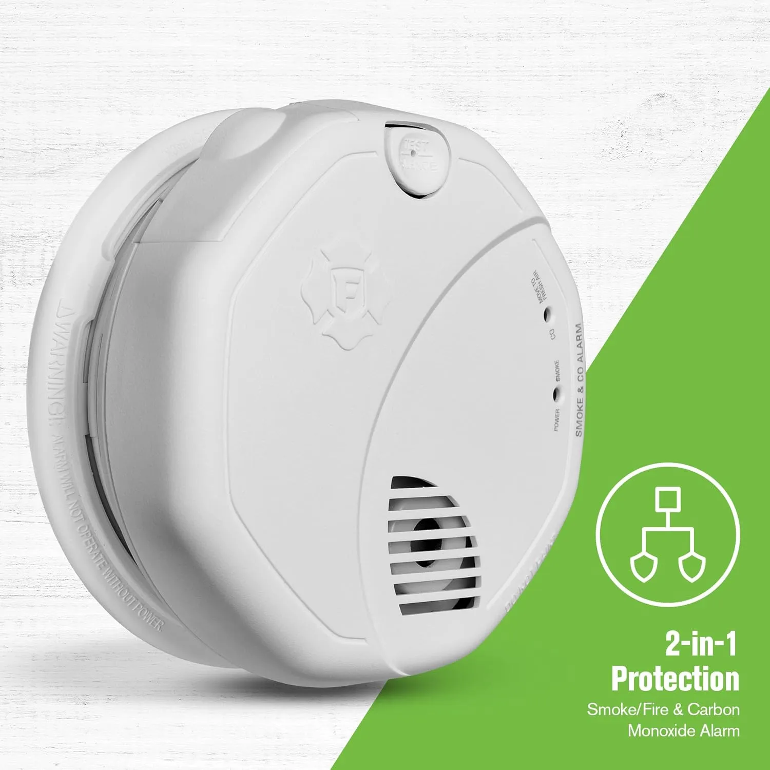 First Alert Combination Smoke & Carbon Monoxide Alarm, Battery Operated Detector with Test & Silence Button, SMCO100, 1-Pack