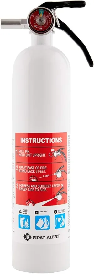 First Alert Fire Extinguisher | Marine Fire Extinguisher, White, FE1A10GR, 1-Pack, 14"
