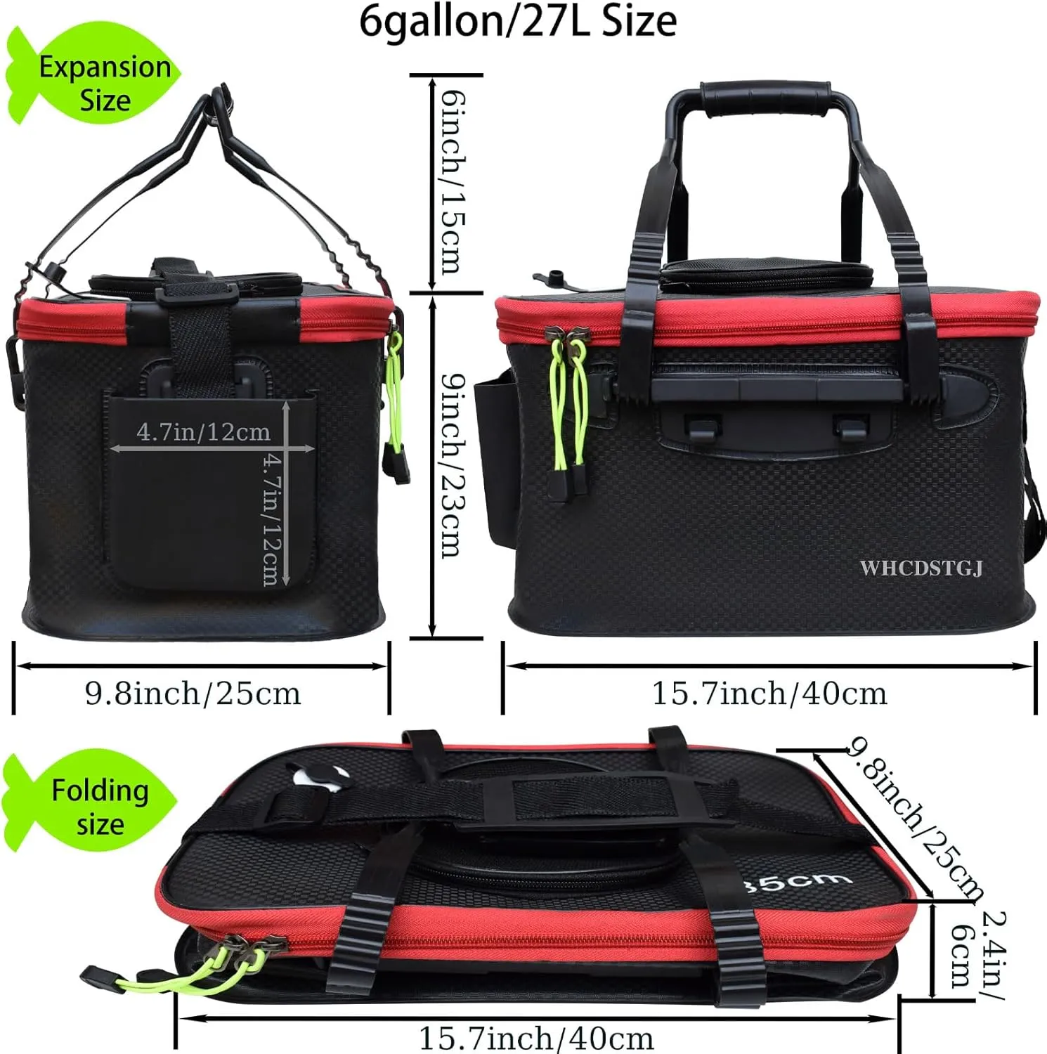 Fishing Bucket, Versatile Foldable Portable Fishing Bucket The 6 Gallon EVA Fish Bucket is Suitable for Storing Live Fish and Fresh Bait.…