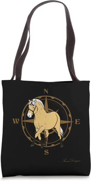 Fjord Horse, Fjord with Wind Rose, a Pony Fan, Cute Horses Tote Bag