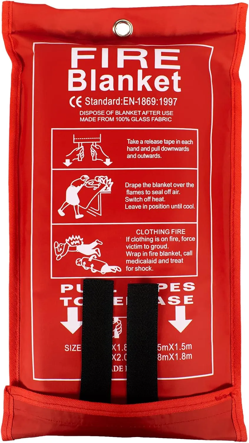 FLASLD Fire Blanket for Home and Kitchen, Fiberglass Fire Blankets Emergency for People, Flame Retardant Protection and Heat Insulation (6 ft x 6 ft)
