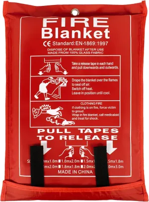 FLASLD Large Fire Blanket for Home and Kitchen, 6 ft x 8 ft Fiberglass Welding Blanket Emergency for People, Flame Retardant Protection and Heat Insulation