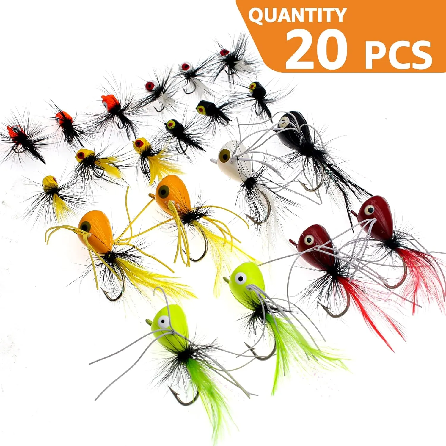 Fly Fishing Poppers Topwater Fishing Lures Assortment Kit Dry Wet Flies for Bass Trout Bluegill Panfish Salmon