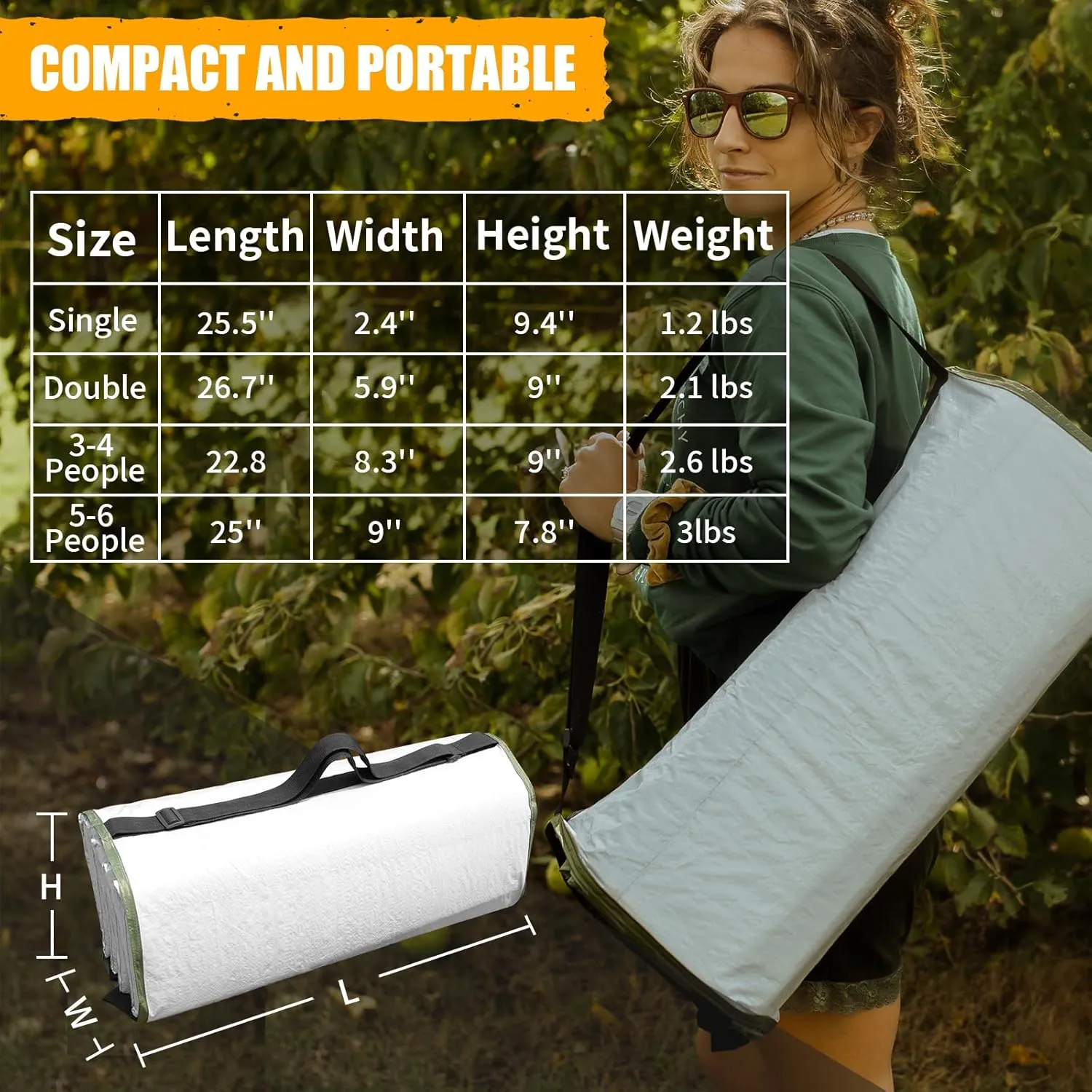 Foam Sleeping Pad for Camping - AYAMAYA Foldable Camping Mattress for 1/2/3/4/5/6 Person, Extra Thick Waterproof Tent Footprint Inner Camping Mat for Outdoor Backpacking Hiking Picnic Camping