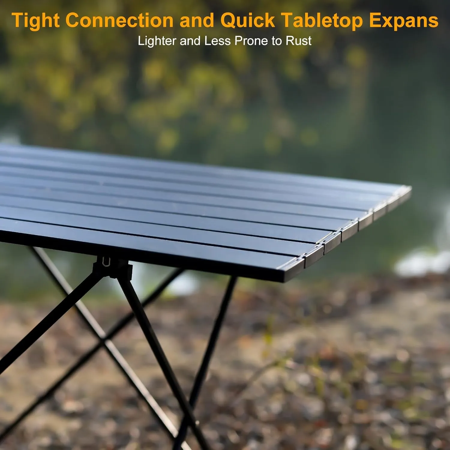 Foldable Camping Side Table, Ultralight Small Beach Table Aluminum, Portable Outdoor Table with Carry Bag and Storage for Picnic, Grill, Hiking, Fishing, Sand, Camping Essentials(L)