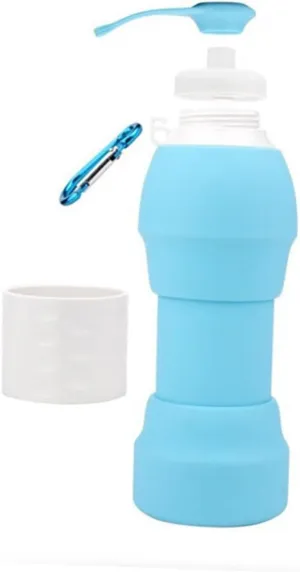 Foldable Silicone Bottle Collapsible Water Bottle 24oz Leak Proof Flask Expandable Sports Water for Travel Hiking Cycling