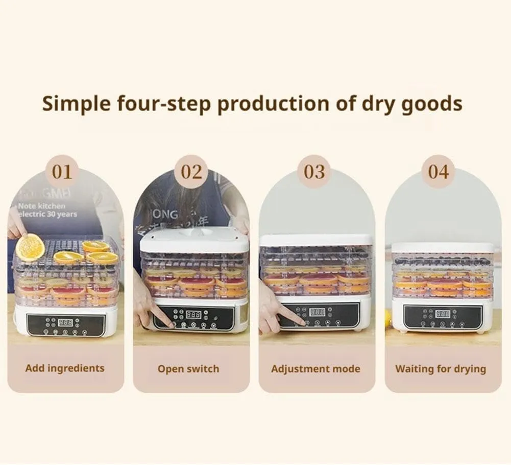 Food Dehydrator Machine, 5 Trays Food Dryer, Electric Fruit Drying Machine, Digital Adjustable Timer & Temperature Control, Food Dried Machine for Fruits Snacks Dog Treats