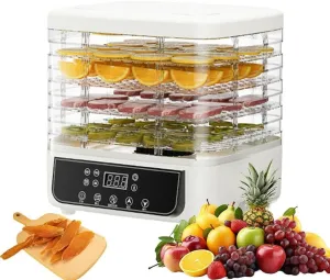 Food Dehydrator Machine, 5 Trays Food Dryer, Electric Fruit Drying Machine, Digital Adjustable Timer & Temperature Control, Food Dried Machine for Fruits Snacks Dog Treats