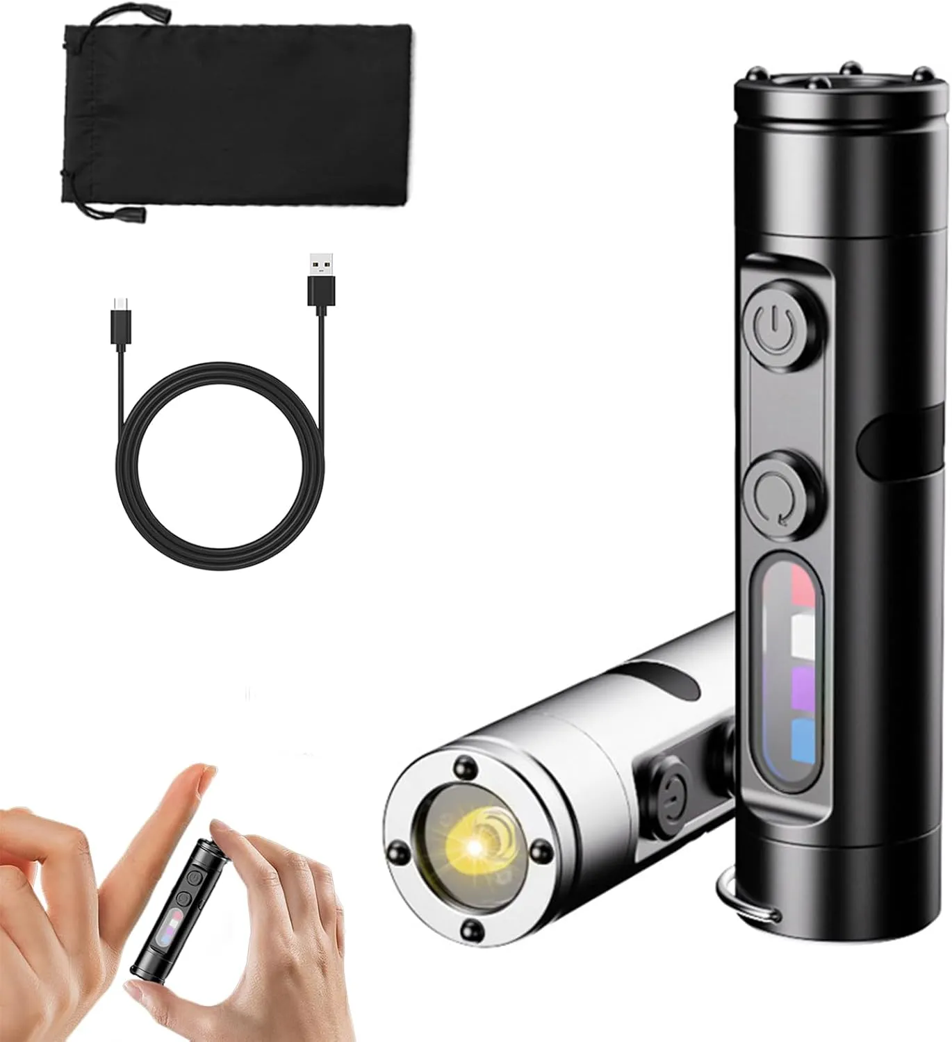 for Taclite Mini - The Ultimate Everyday Micro Tool, Rechargeable LED Magnetic Super Bright Tactical Flashlight with Hat Clip, Fire Starter, 3 Brightness, High Lumens Waterproof Multitool (Mix)