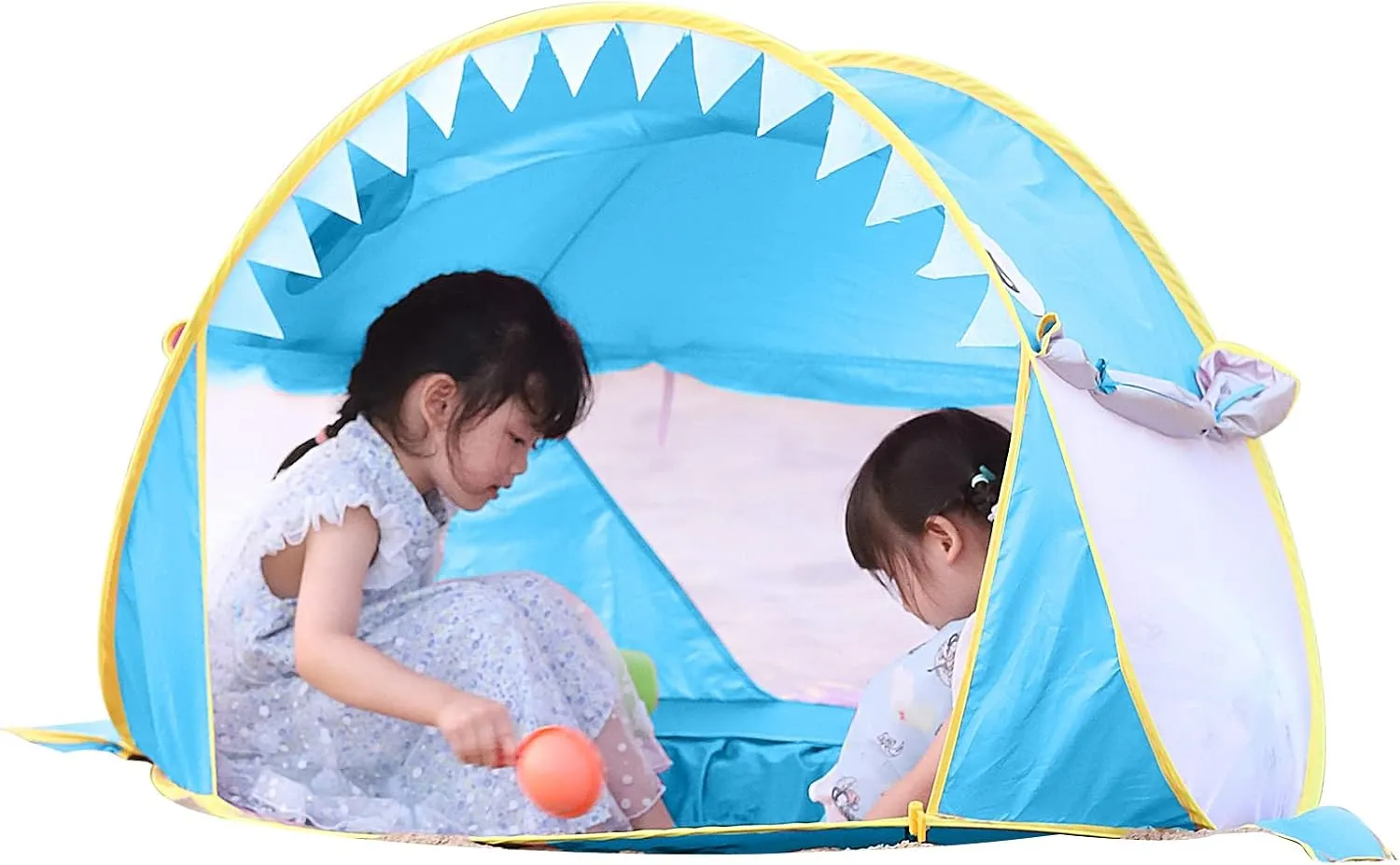 Free Swimming Baby Pop Up Baby Beach Tent with Pool, Portable Shark Sun Shelter Tent with UPF UV 50  Protection for Toddler Aged 3-72 Months (Blue)