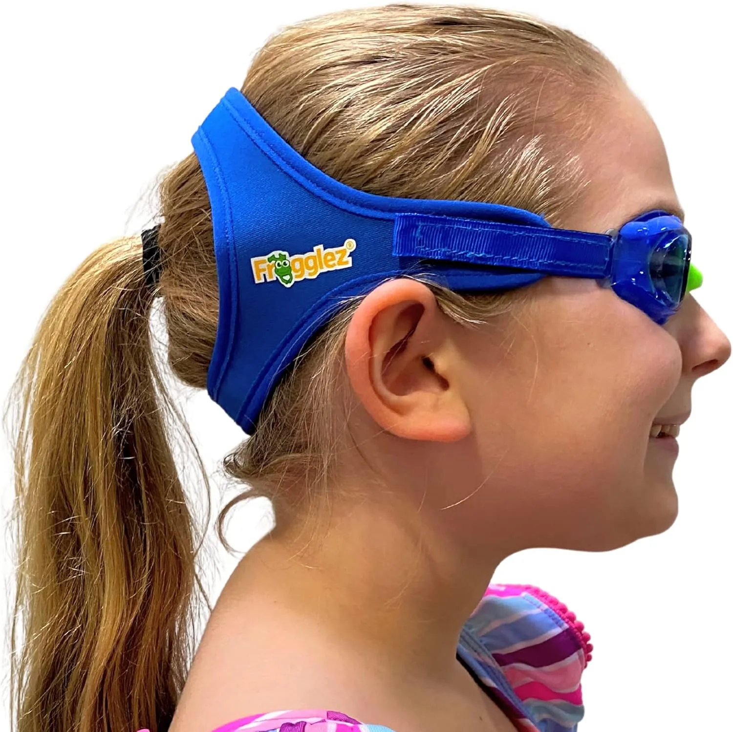 Frogglez Kids Swim Goggles with Pain-Free Strap | Ideal for Ages 3-10 | Leakproof, No Hair Pulling, UV Protection