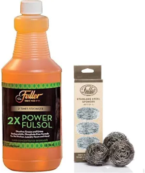 Fuller Brush Fulsol 2X Power Degreaser Kit with Stainless Steel Sponges