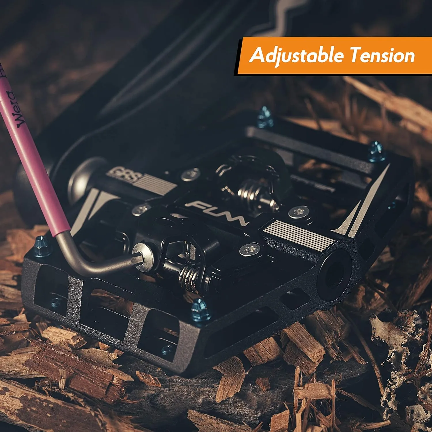 Funn Mamba S MTB Clipless Pedals, Double Sided Clip Compact Platform Mountain Bike Pedals, Compatible with SPD Cleats, 9/16-Inch CrMo Axle Bicycle Pedals for MTB/BMX/Gravel Cycling