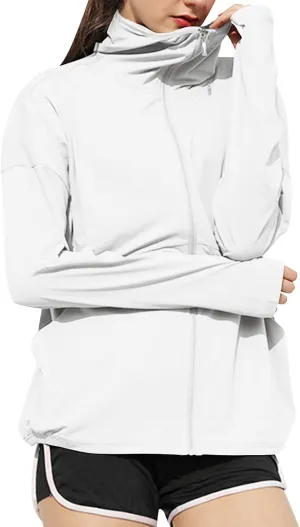 FZYLQY Women's UPF 50  Lightweight Athletic Jacket Full Zip UV Long Sleeve Hoodies SPF Lightweight Jacket Hiking Outfits