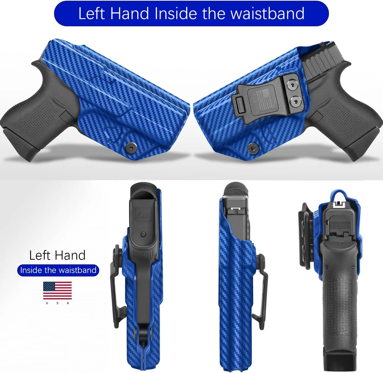 G43 Holster IWB Kydex Fit: Glock 43, 43X & 43X MOS Pistol – Inside Waistband Concealed Carry – Adjustable Cant & 'Posi-Click' Retention – No Wear - No Jitter - USA Made - Right Hand Draw
