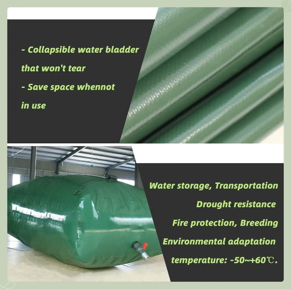 Gallon Water Bladder Storage Containers,100/200/500/800/1000/1320/1585, Drought Resistance, Fire Prevention, Emergency Water(3x2x0.85m/5100L/1347Gallon)
