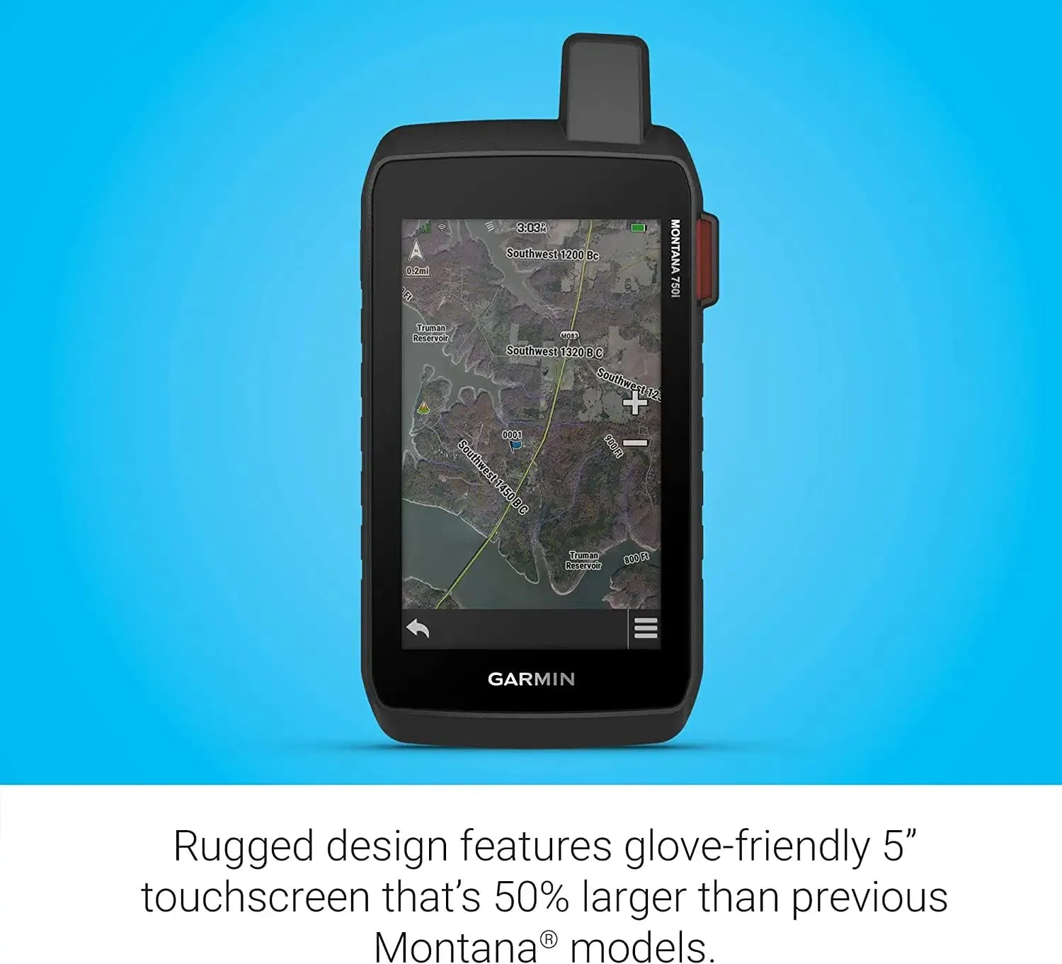 Garmin Montana 750i, Rugged GPS Handheld with Built-in inReach Technology and 8-megapixel Camera | Road and Trail Mapping, Glove-Friendly 5" Color Touchscreen, Multi-GNSS with Signature Gift Bundle