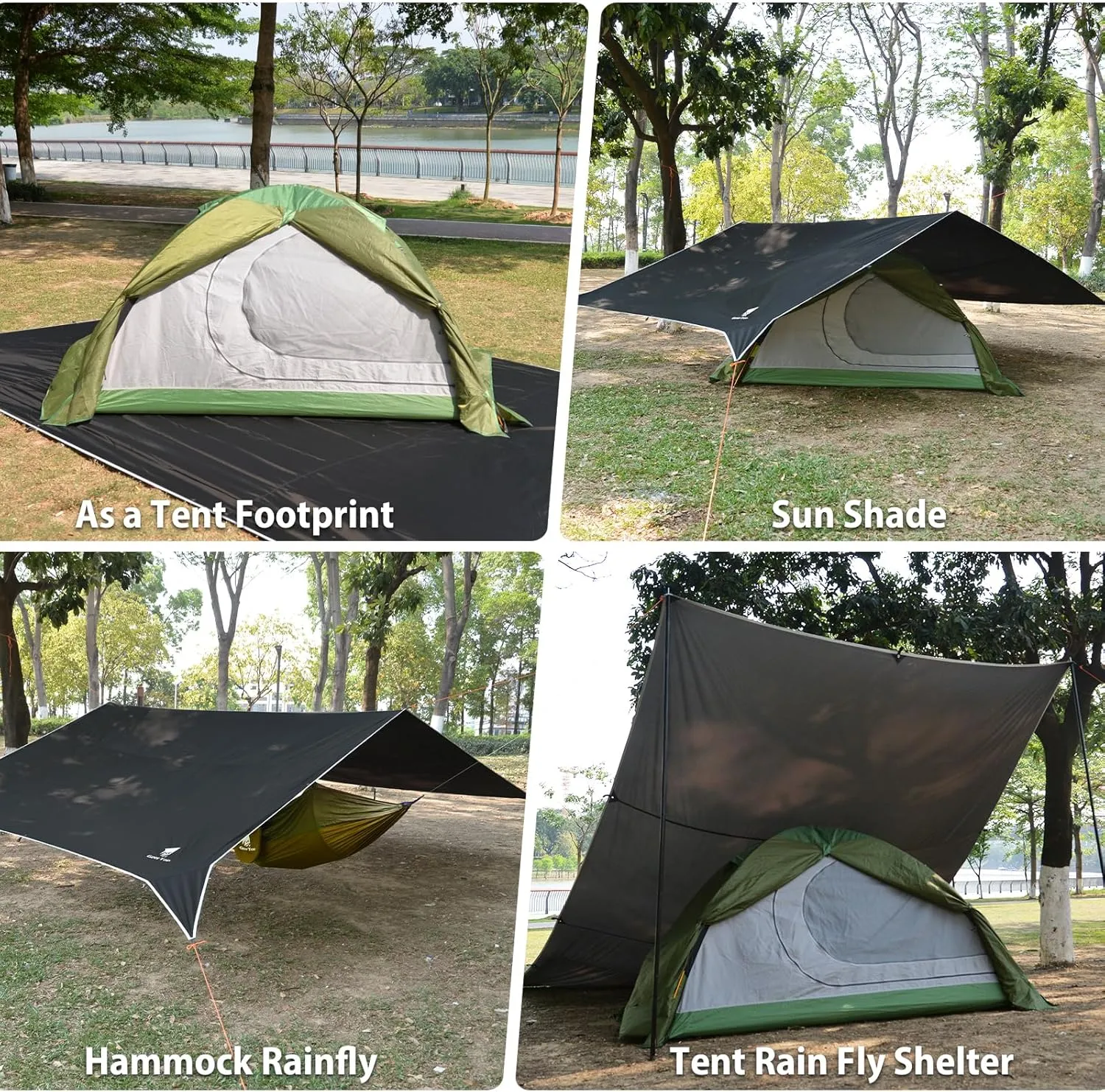 GEERTOP Large 17 x 10 ft Tarp Waterproof Portable Hammock Rain Fly Outdoor Awning Backpacking Tarp Shelter for Camping Traveling