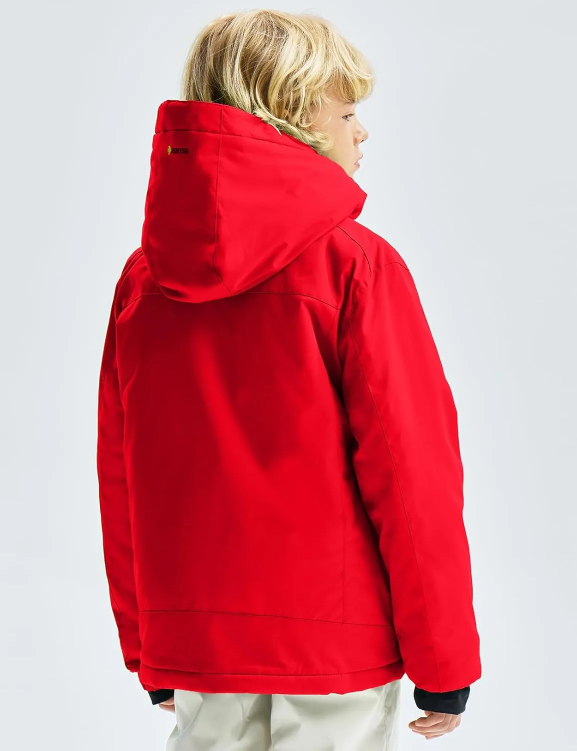GEMYSE Boy's Waterproof Ski Snow Jacket Hooded Fleece Lined Windproof Winter Jacket