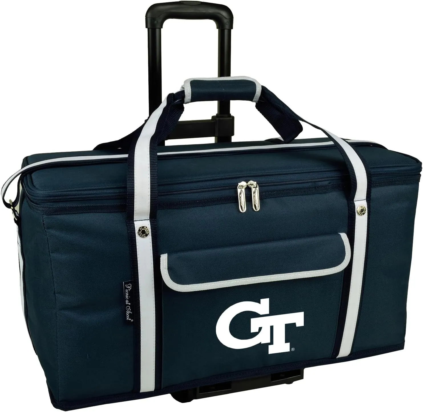 Georgia Tech Yellow Jackets Picnic Travel Cooler with Wheels- 64 Can Capacity- Collapsible Leakproof Cooler- Designed & Quality Approved in The USA