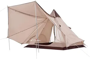 GeRRiT Outdoor Camping Pyramid Tent Double Layers Indian Beach Tent Rainproof Sun Protection Casual Picnic Camping Mongolian Yurt Tent Hiking Shelter