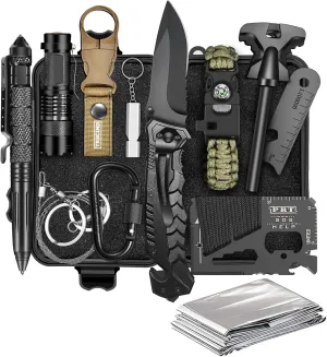 Gifts for Men Dad Husband - Fathers Day Anniversary Birthday Gifts Idea for Him Boyfriend Man - Survival Kit 14 in 1, Survival Gear and Equipment, Fishing Hunting Camping Accessories, Cool Gadgets