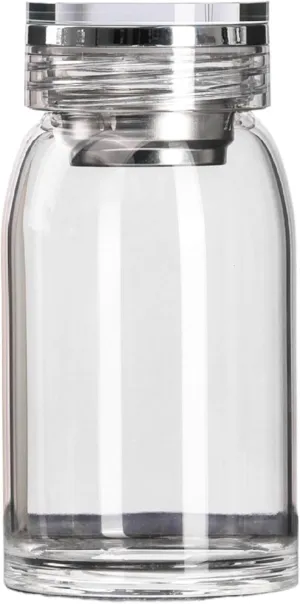 Glass Water Bottle Borosilicate Glass Water Bottle 15oz Heat-Resistant Clear Leakproof Wide Mouth Tea Infuser Bottle with Sleeve for Beverage Juices Tea
