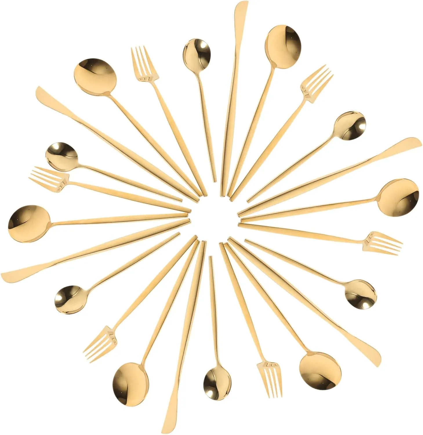 GLEAVI 1 Set Stainless Steel Cutlery Kit Dinnerware Set for Home Camping and Picnics Includes Forks Spoons and Knives Tableware with Design