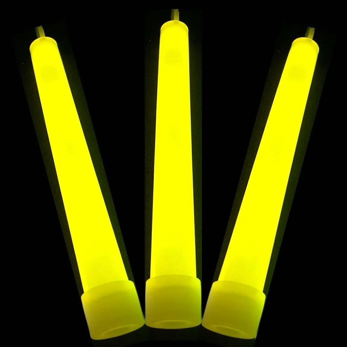 Glow With Us 1000 Brand 6" YELLOW SAFETY Glow Sticks Bulk Wholesale Pack
