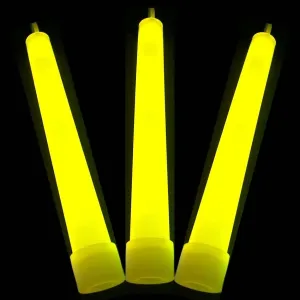 Glow With Us 1000 Brand 6" YELLOW SAFETY Glow Sticks Bulk Wholesale Pack