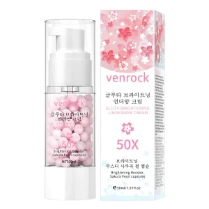 Gluta Brightening Underarm Cream, 50X Sakura Pearl Capsules, Nourishing and Moisturizing, 30ml/1.01fl.oz
