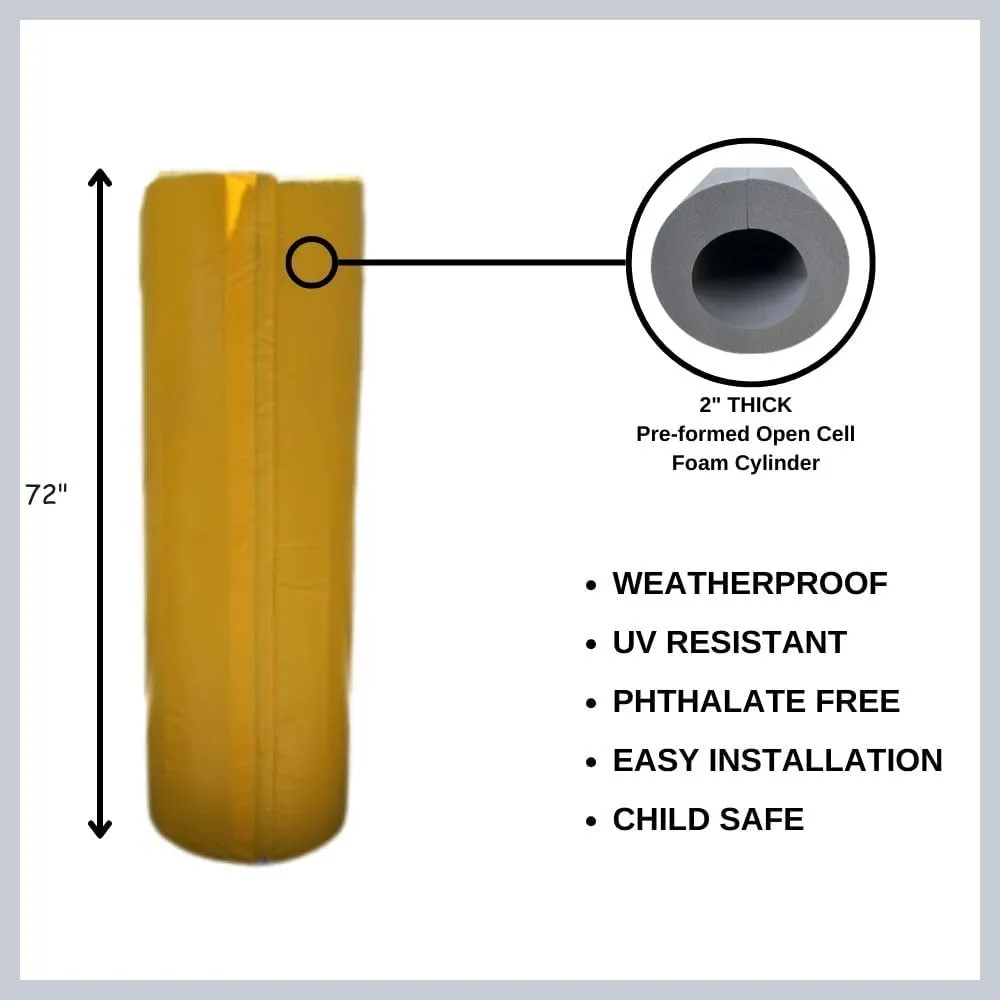 Goal Post Pad, 6 FT Tall, 2” Thick Foam, Hook/Loop Closure, Indoor/Outdoor, Weatherproof, UV-Resistant