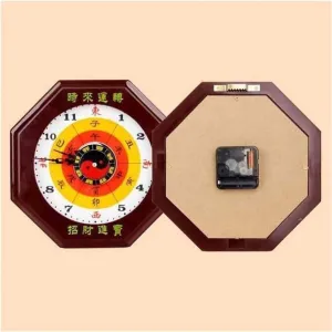 Gossip compass,Feng shui compass,Mahogany Wall Clocks Tai Chi Gossip Compass Chinese Style Peach Wood Pointer Silent Digital Living Room Bagua Clocks Ancient Chinese Compass (Color : E) ( Color : H )