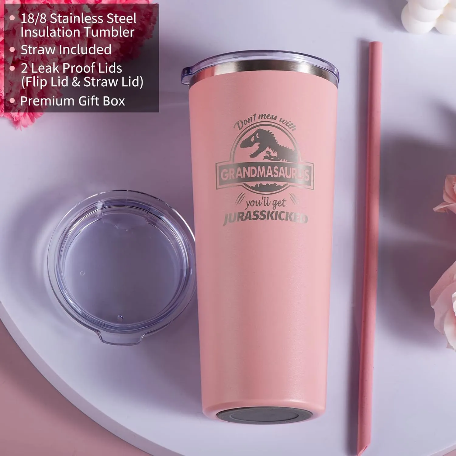 Grandma gifts-Mothers Day Gifts From Granddaughter, Grandson, Grandkids,Funny Best Birthday Gifts Ideas for Nana,New Grandma,Grandparents,Stainless Steel Tumbler 22OZ